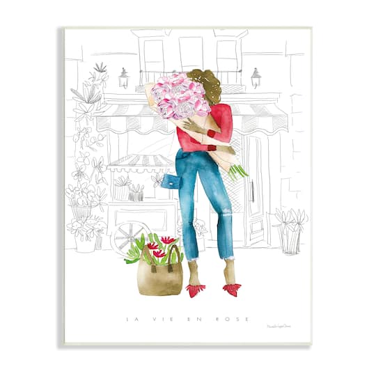 Stupell Industries La Vie En Rose French Phrase Parisian Pink Wall Plaque